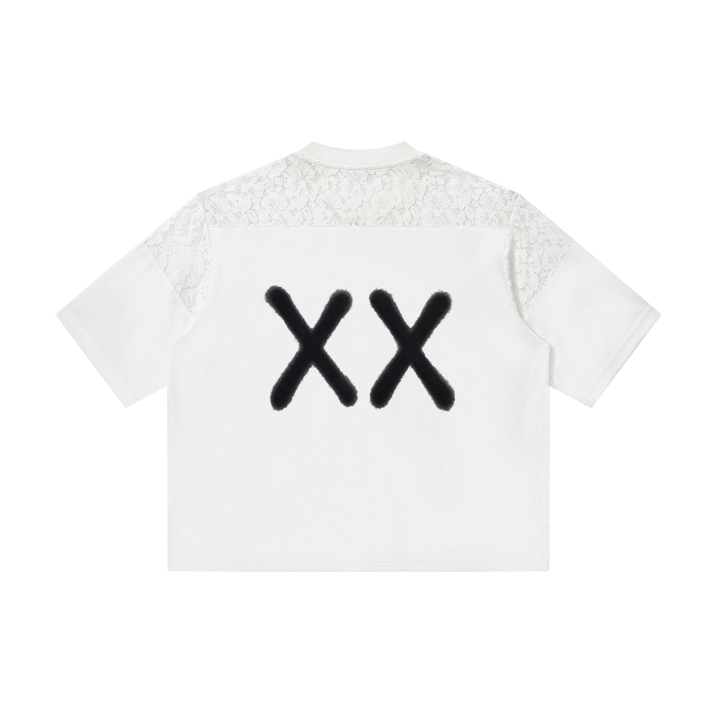 Lace Paneling V-Neck T