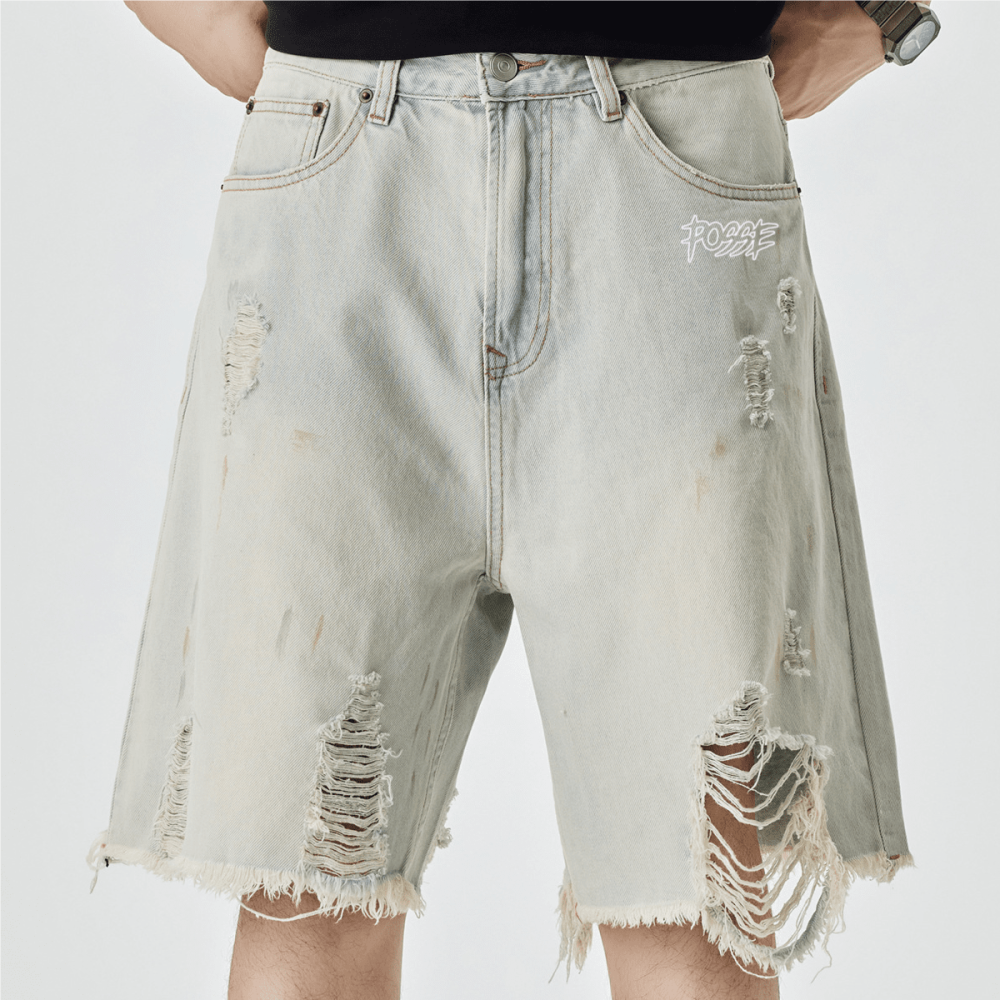 Distressed Denim Shorts
