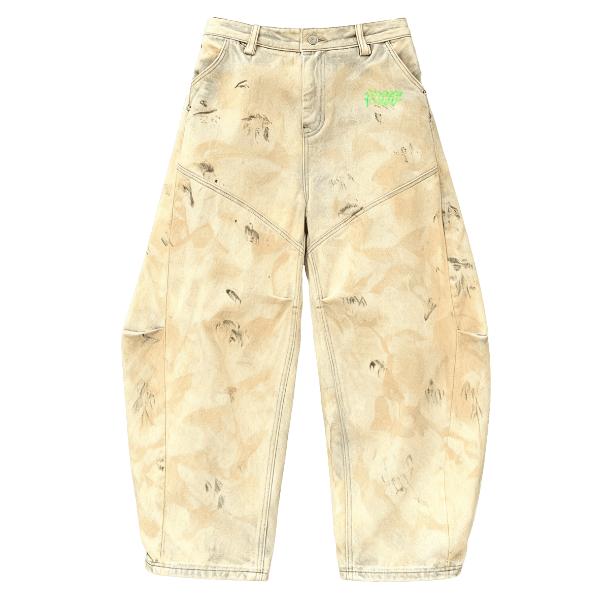 Wide-leg Curved Blade Jeans