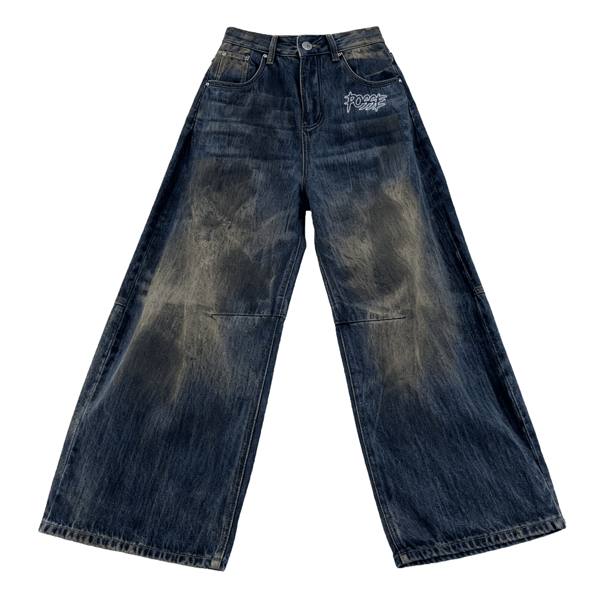 Wide-leg Curved Blade Jeans