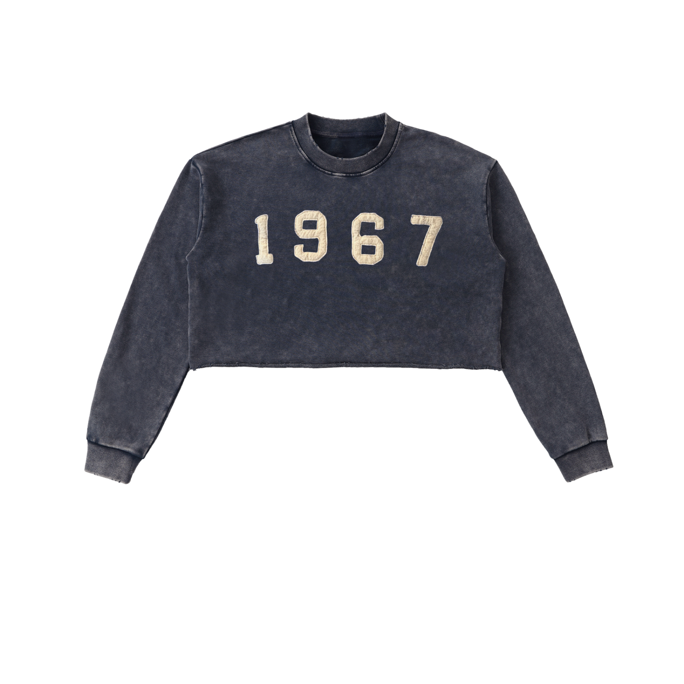 Raw Edge Cropped Sweatshirt