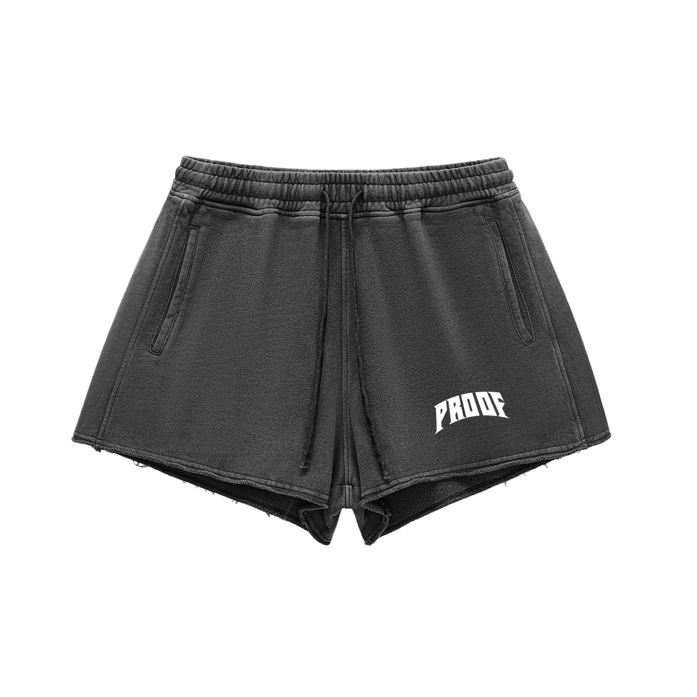 Raw Edge Drawstring Shorts
