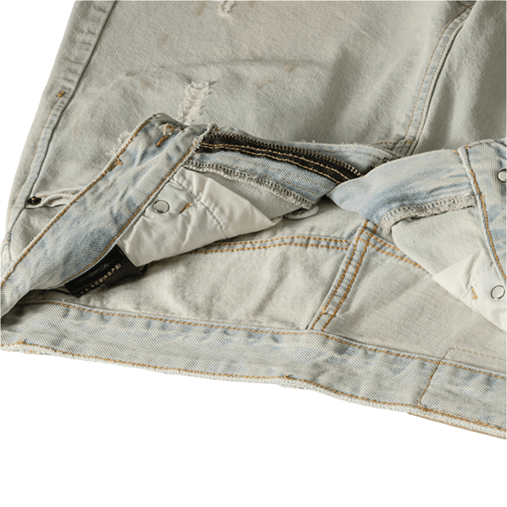 Distressed Denim Shorts