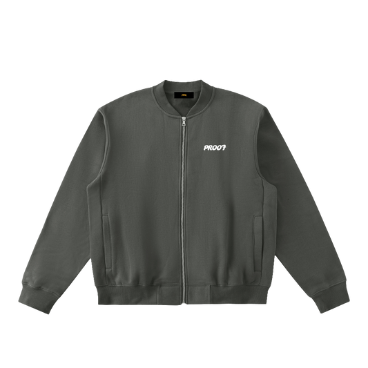 Essential Zip-Up Fleeced Varsity Jacket