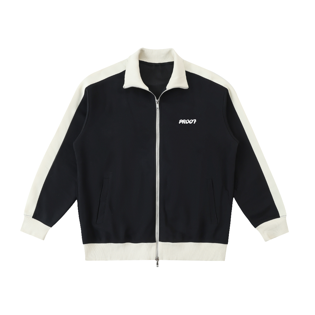 Contrast Trim Stand Collar Jacket