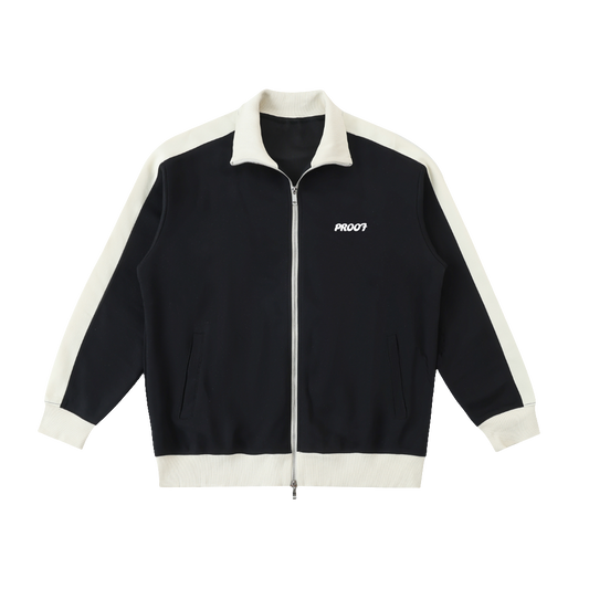 Contrast Trim Stand Collar Jacket