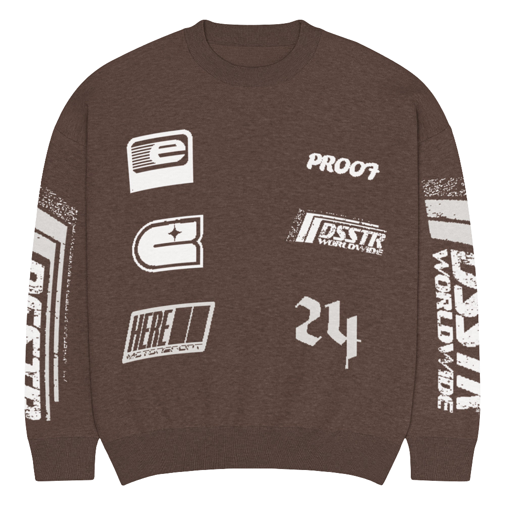 Relaxed fit knitted crew neck sweater