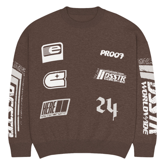 Relaxed fit knitted crew neck sweater