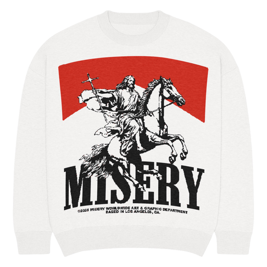 Relaxed fit knitted crew neck sweater