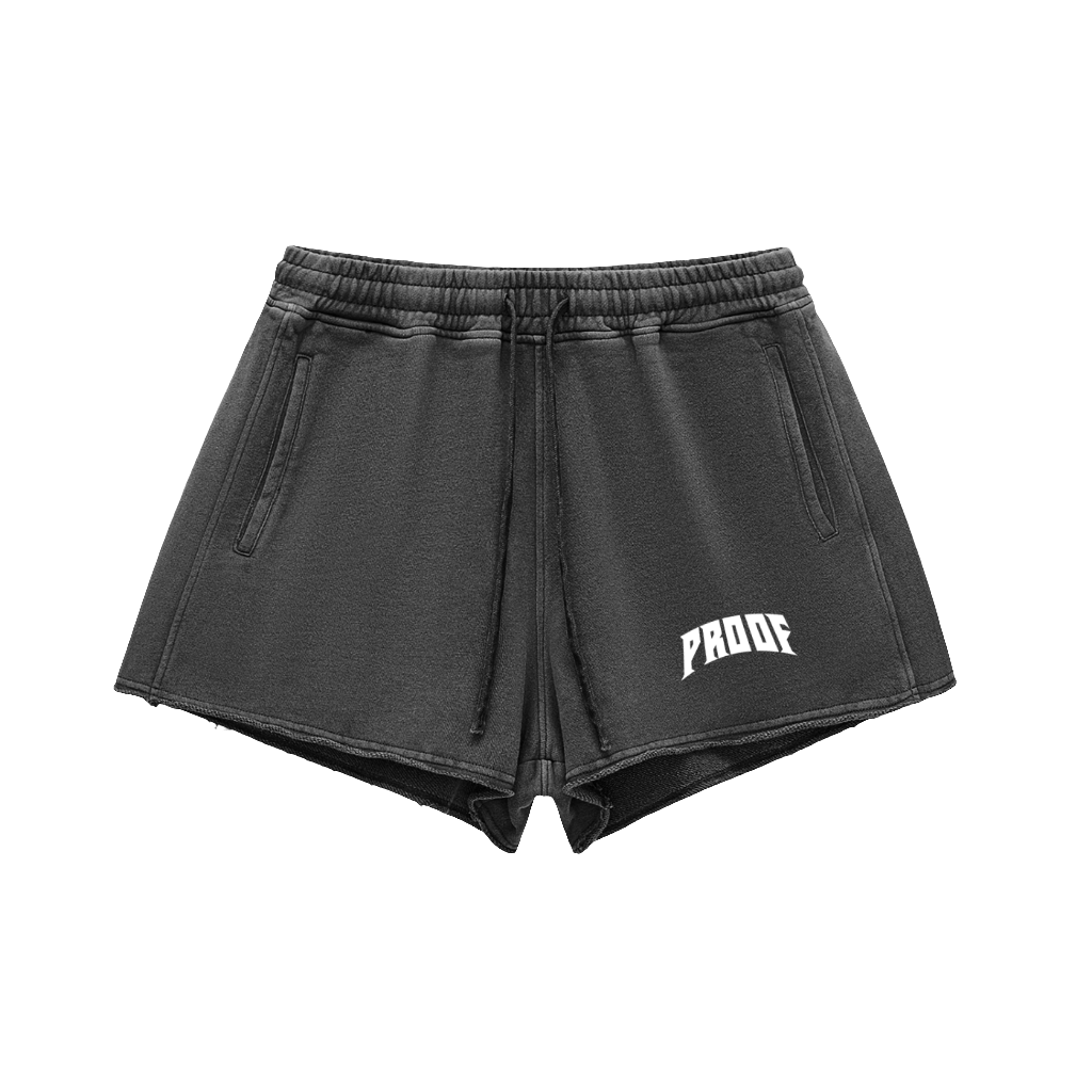 Raw Edge Drawstring Shorts