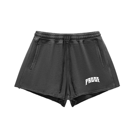 Raw Edge Drawstring Shorts