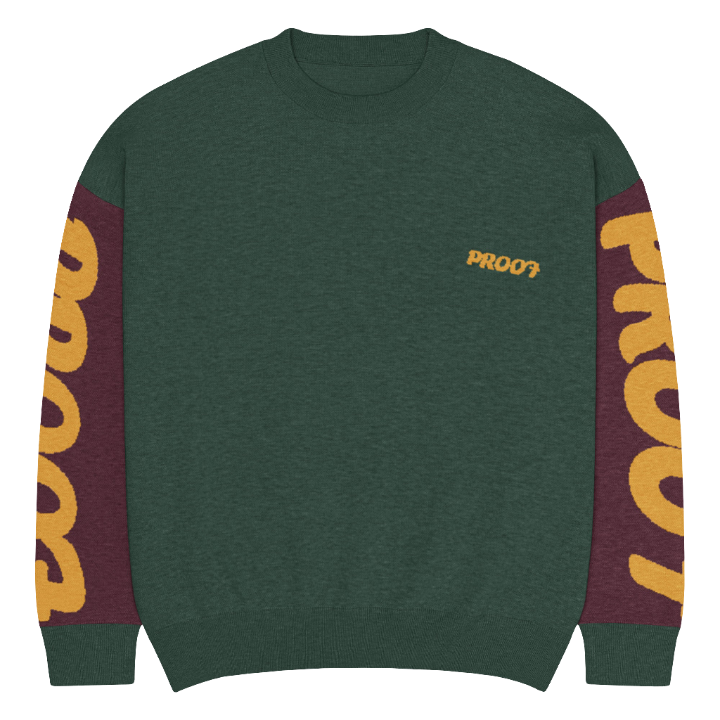 Relaxed fit knitted crew neck sweater