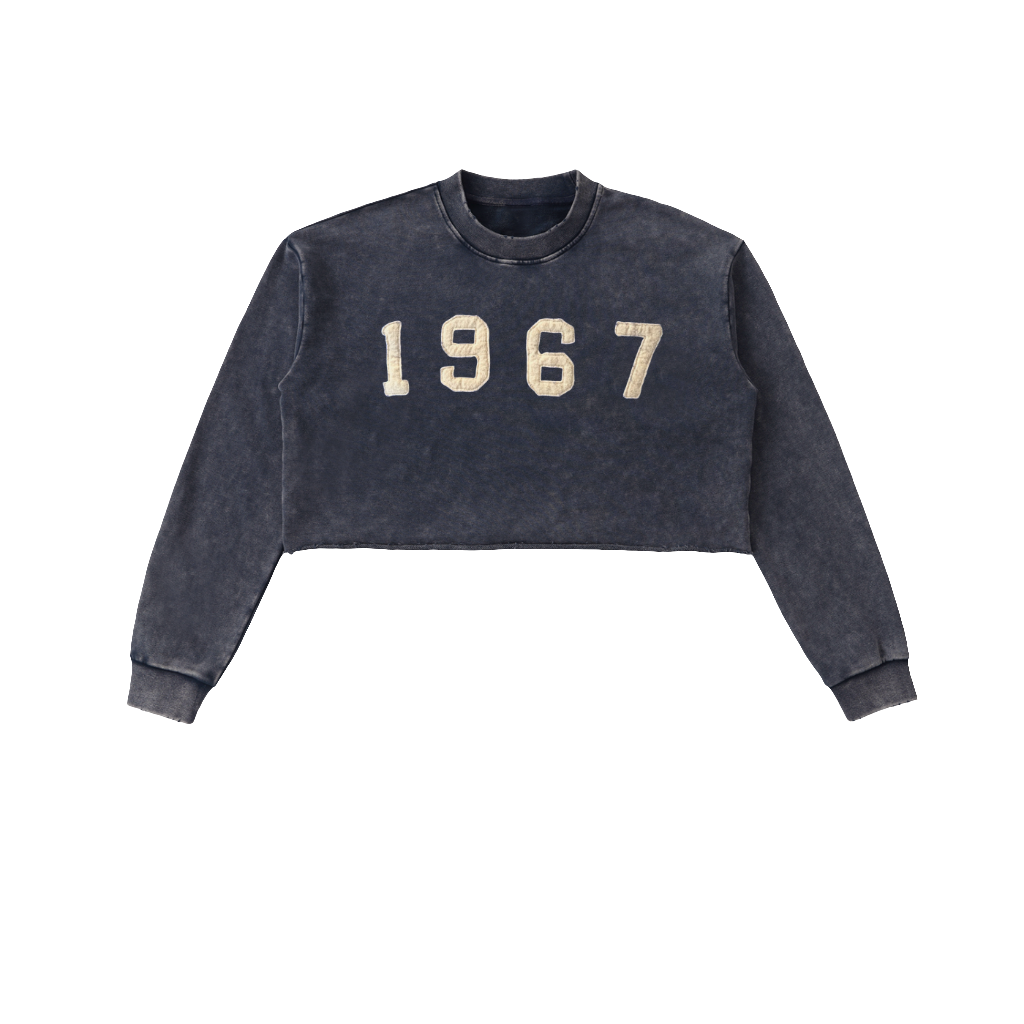 Raw Edge Cropped Sweatshirt