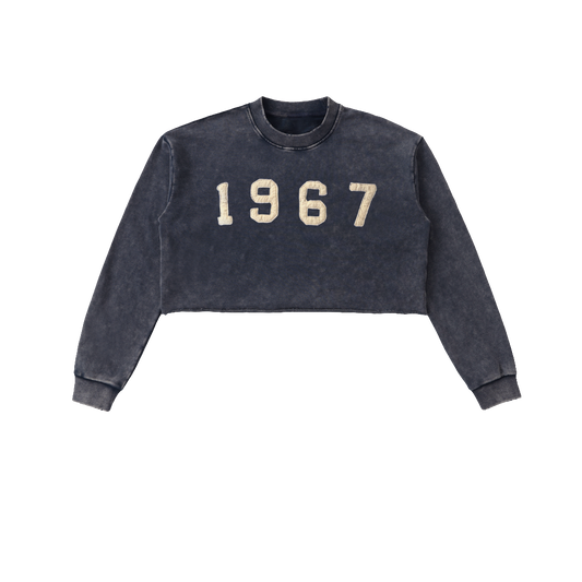 Raw Edge Cropped Sweatshirt