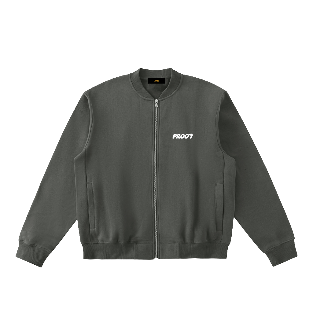 Zip-Up Fleeced Varsity Jacket