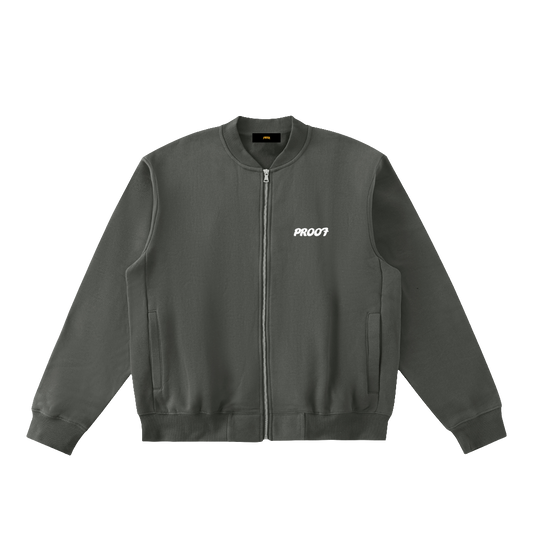 Zip-Up Fleeced Varsity Jacket