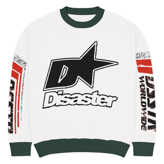 Relaxed fit knitted crew neck sweater