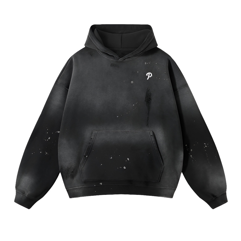 Vintage Wash Frayed Fleece Hoodie