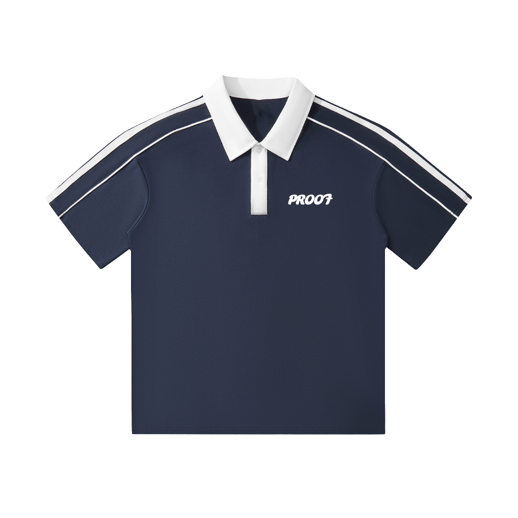 Contrast Collar Short-Sleeve Polo Shirt