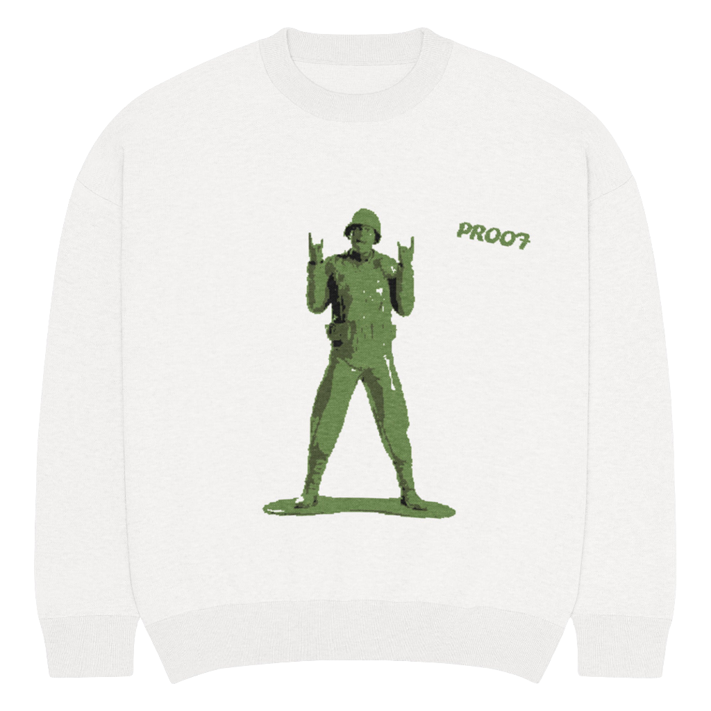 Relaxed fit knitted crew neck sweater