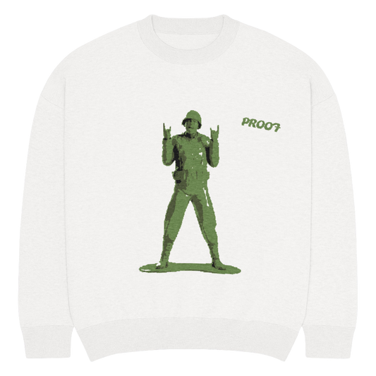 Relaxed fit knitted crew neck sweater