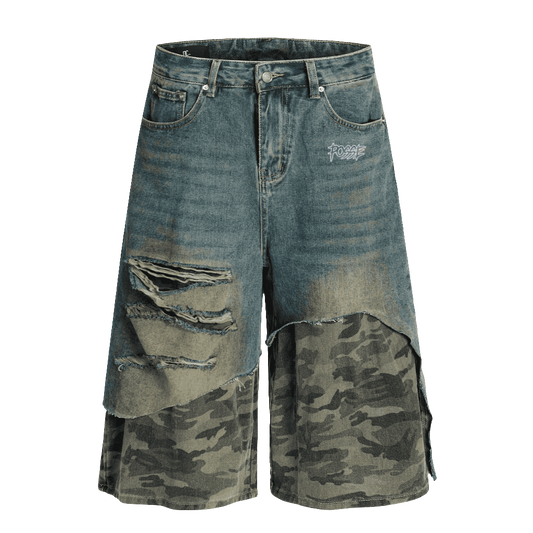 Camouflage Denim Shorts
