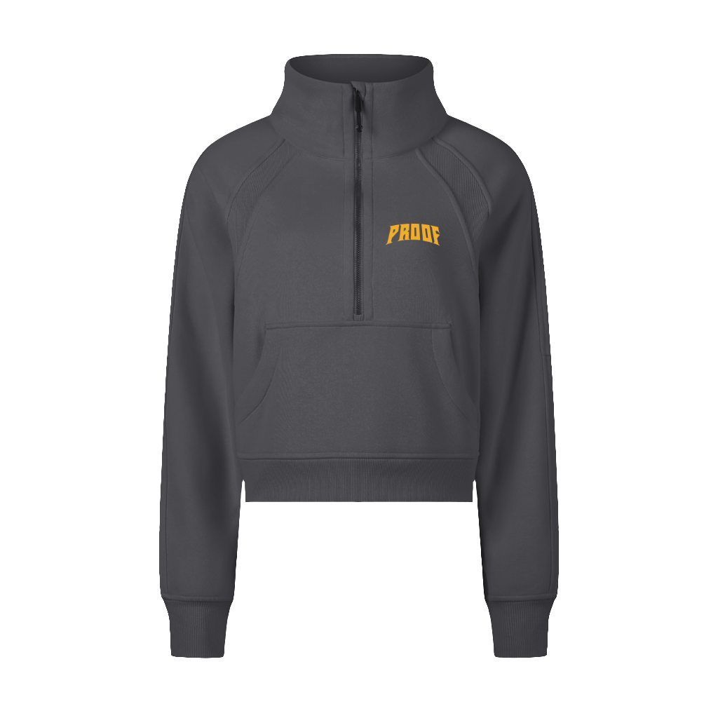 Cropped Half-Zip Sweatshirt