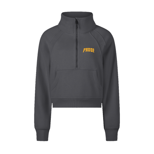 Cropped Half-Zip Sweatshirt