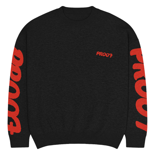 Relaxed fit knitted crew neck sweater