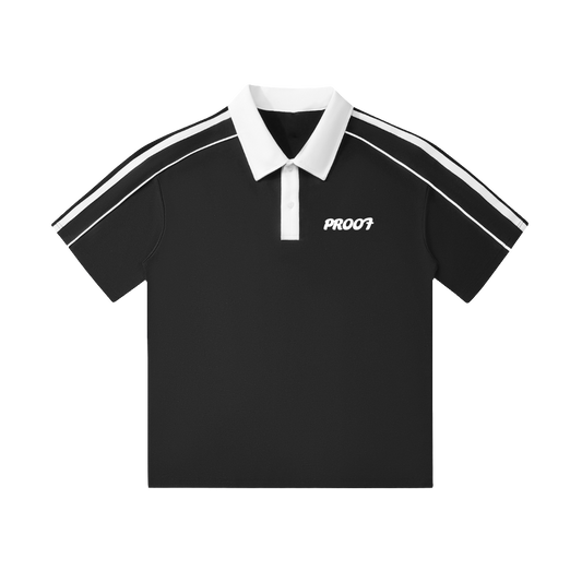 Contrast Collar Short-Sleeve Polo Shirt