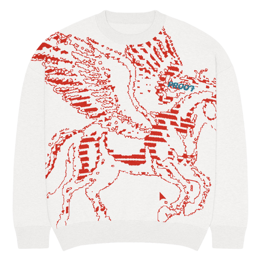 Relaxed fit knitted crew neck sweater