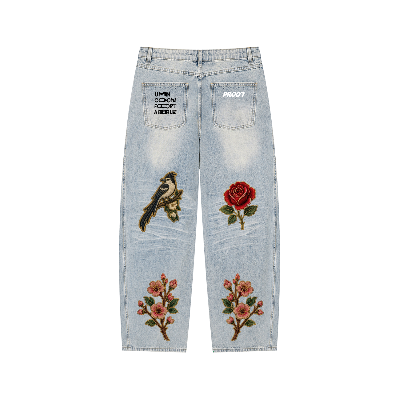 Enzyme Wash Wide Leg Jeans