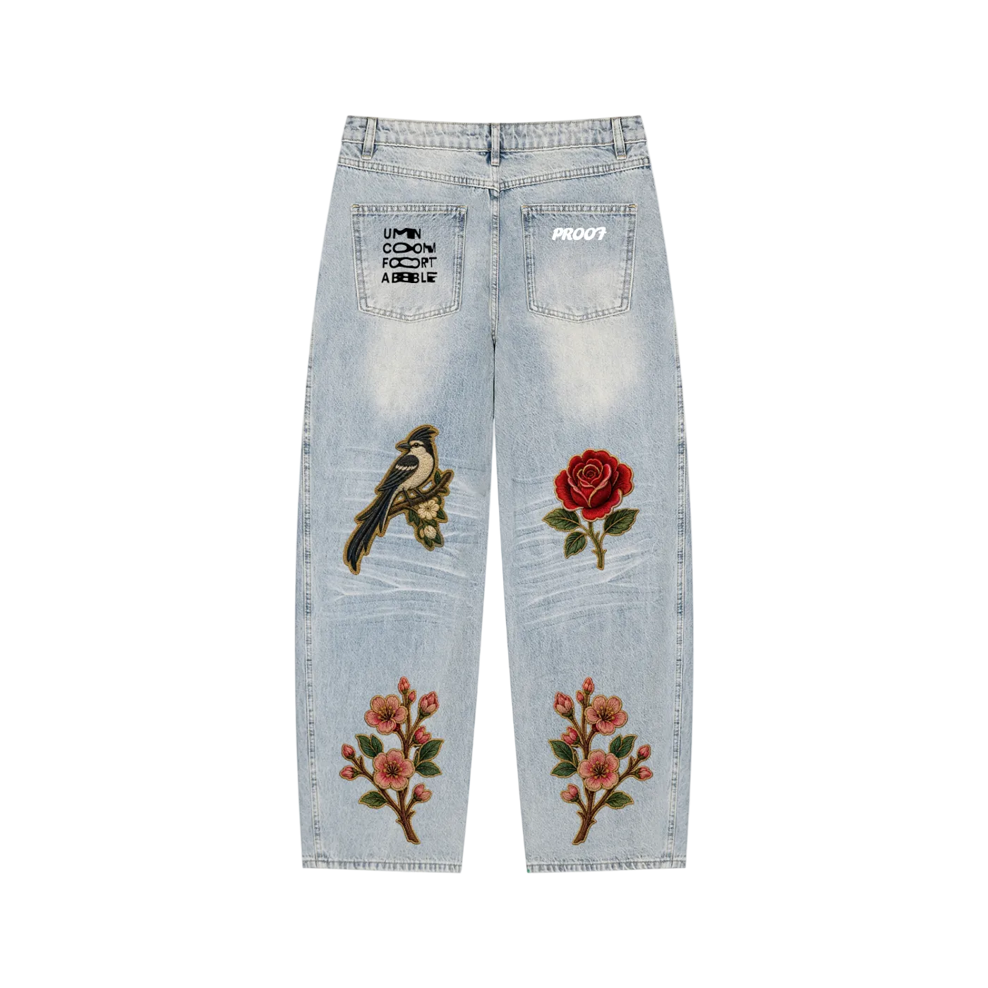 Enzyme Wash Wide Leg Jeans