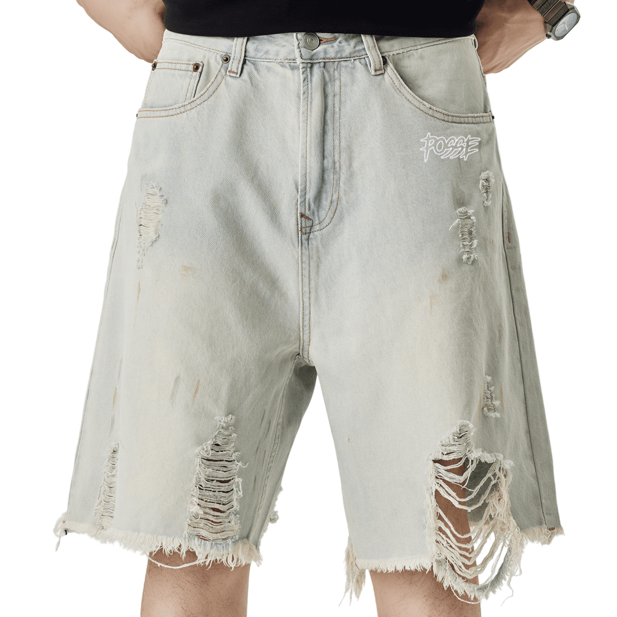 Distressed Denim Shorts