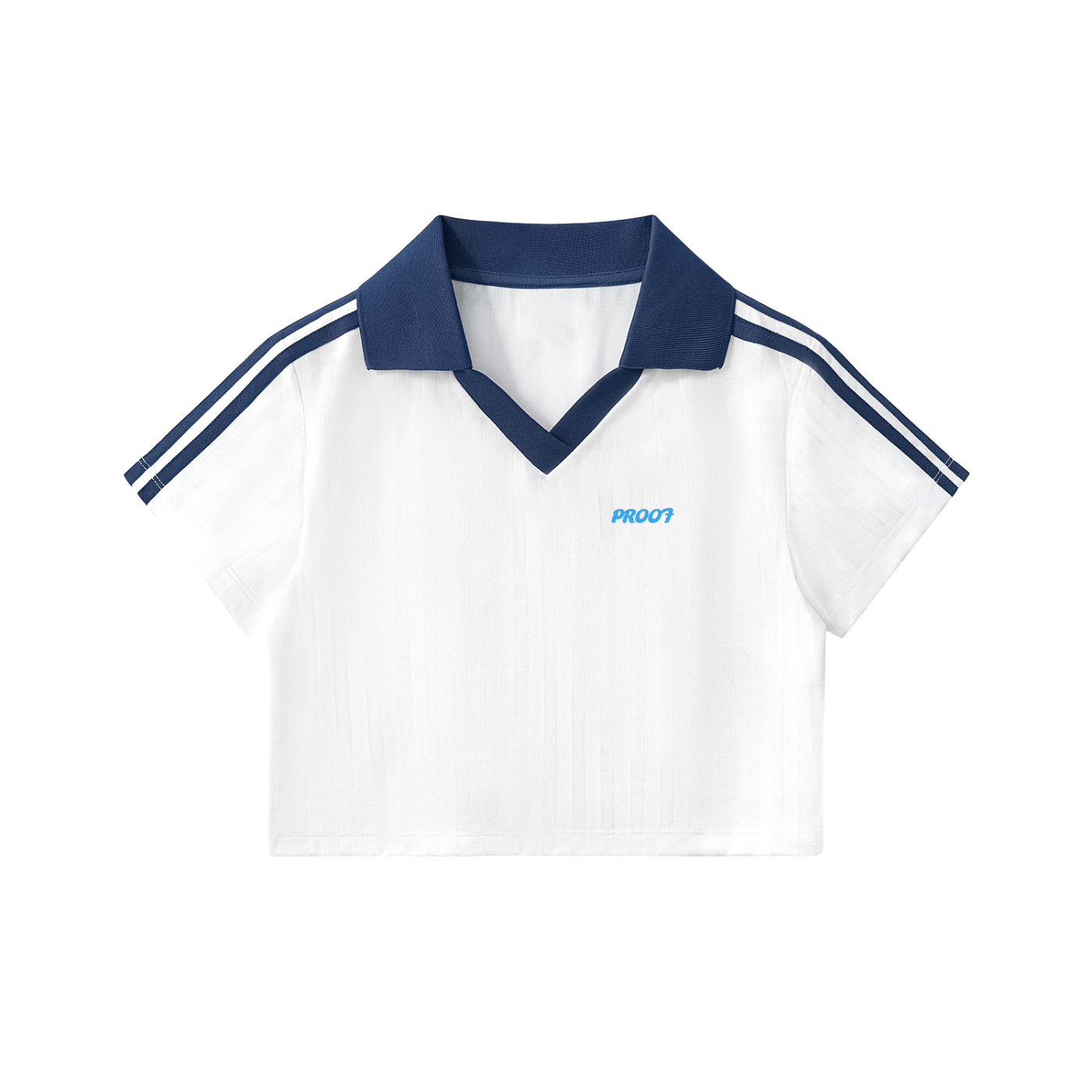 Contrast Collar Striped Cropped Jersey