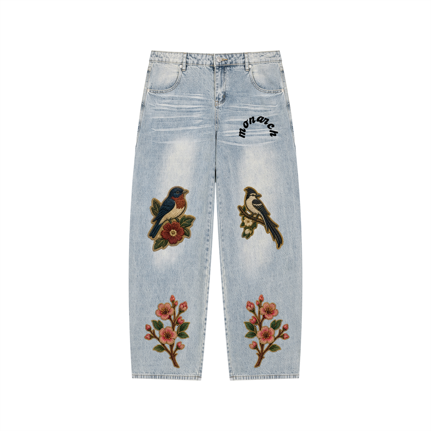 Enzyme Wash Wide Leg Jeans