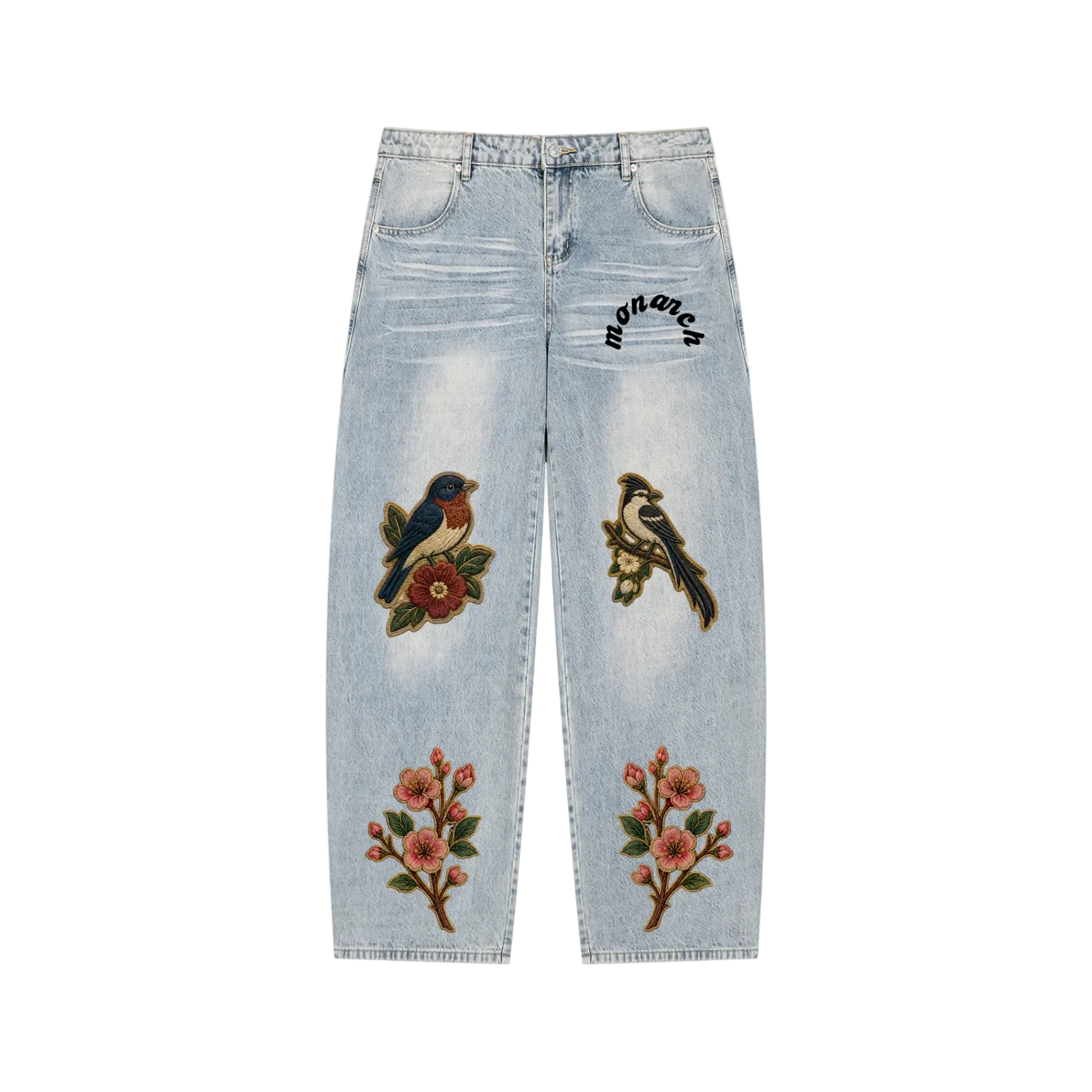 Enzyme Wash Wide Leg Jeans