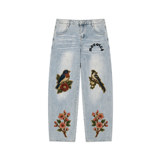 Enzyme Wash Wide Leg Jeans