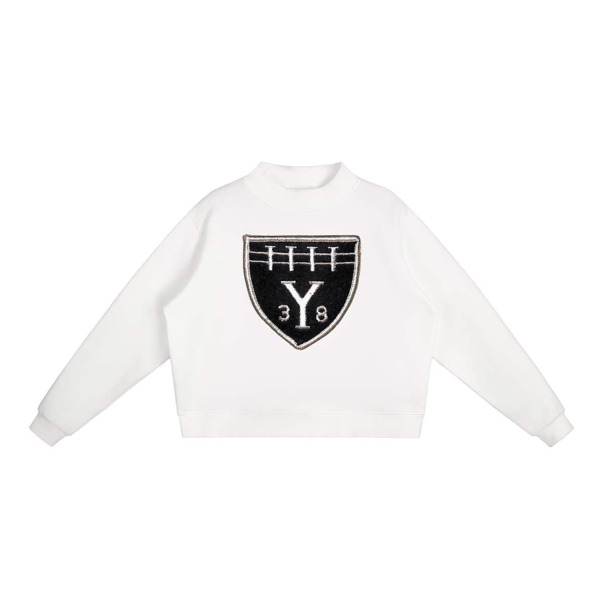 Fleece Mock-Neck Crew Sweatshirt