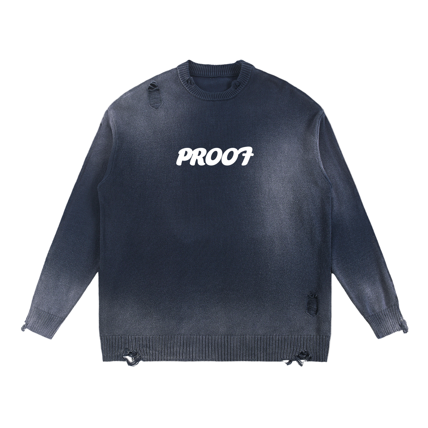 Distressed Ripped Crewneck sweater