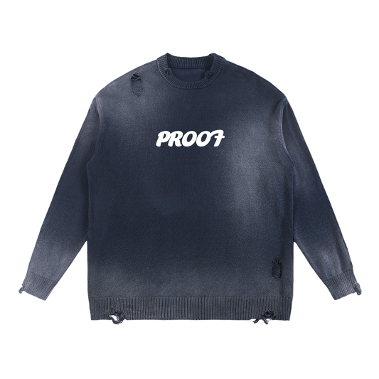 Distressed Ripped Crewneck sweater