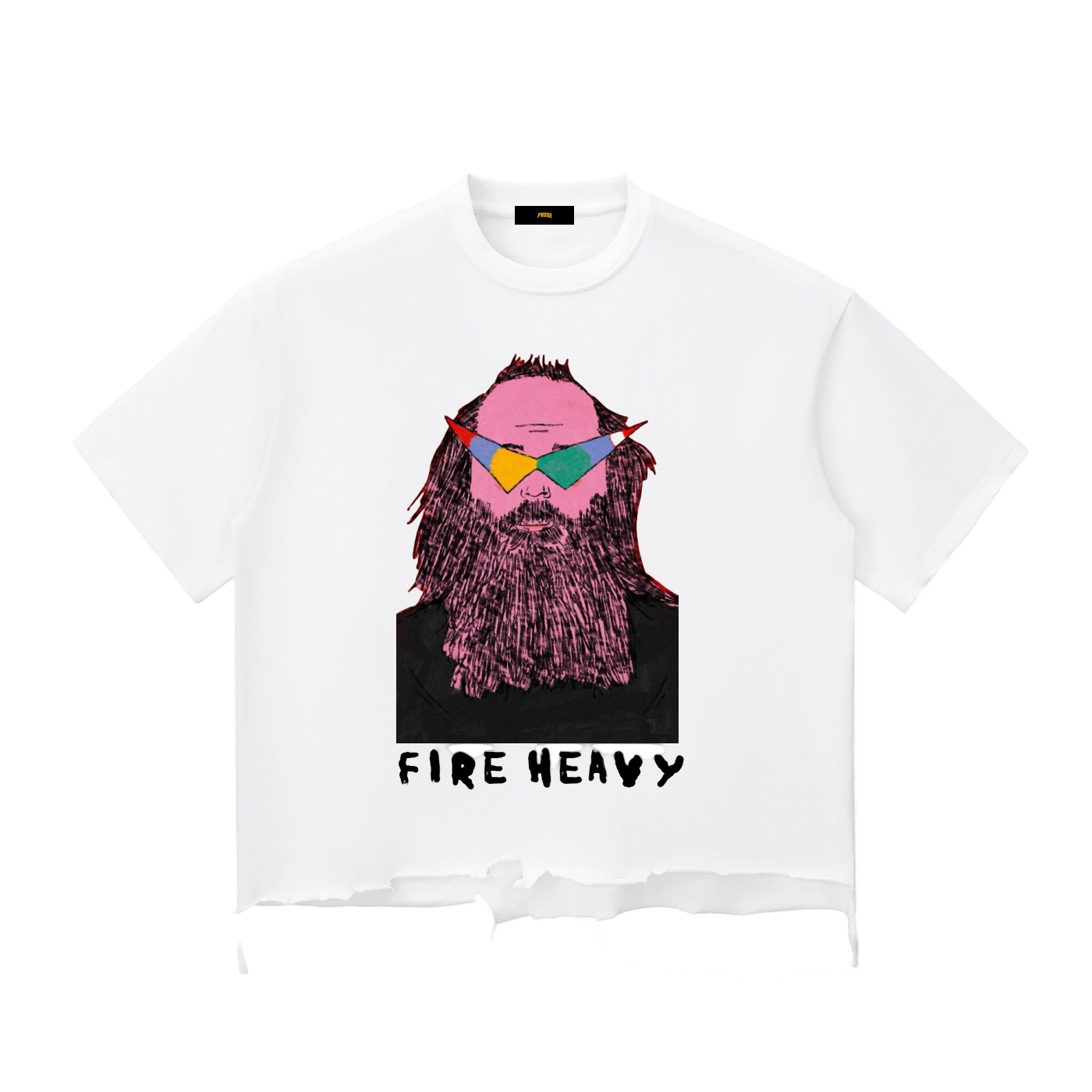 Snow Wash Raw-Hem Boxy T-shirt