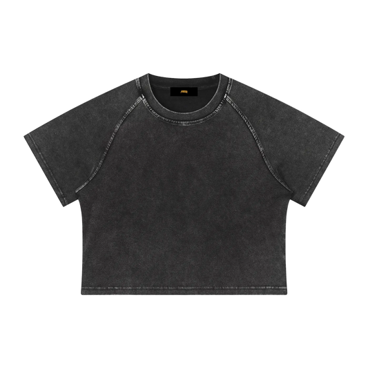 Women's Mineral Wash Raglan Crop T