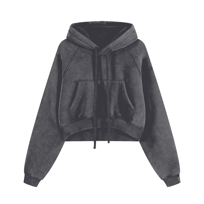 Cropped Zip Hoodie