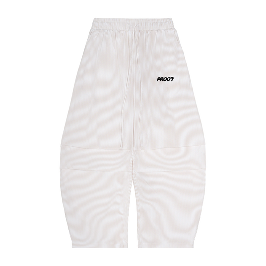 Vertical Stripe Drawstring Barrel Pants