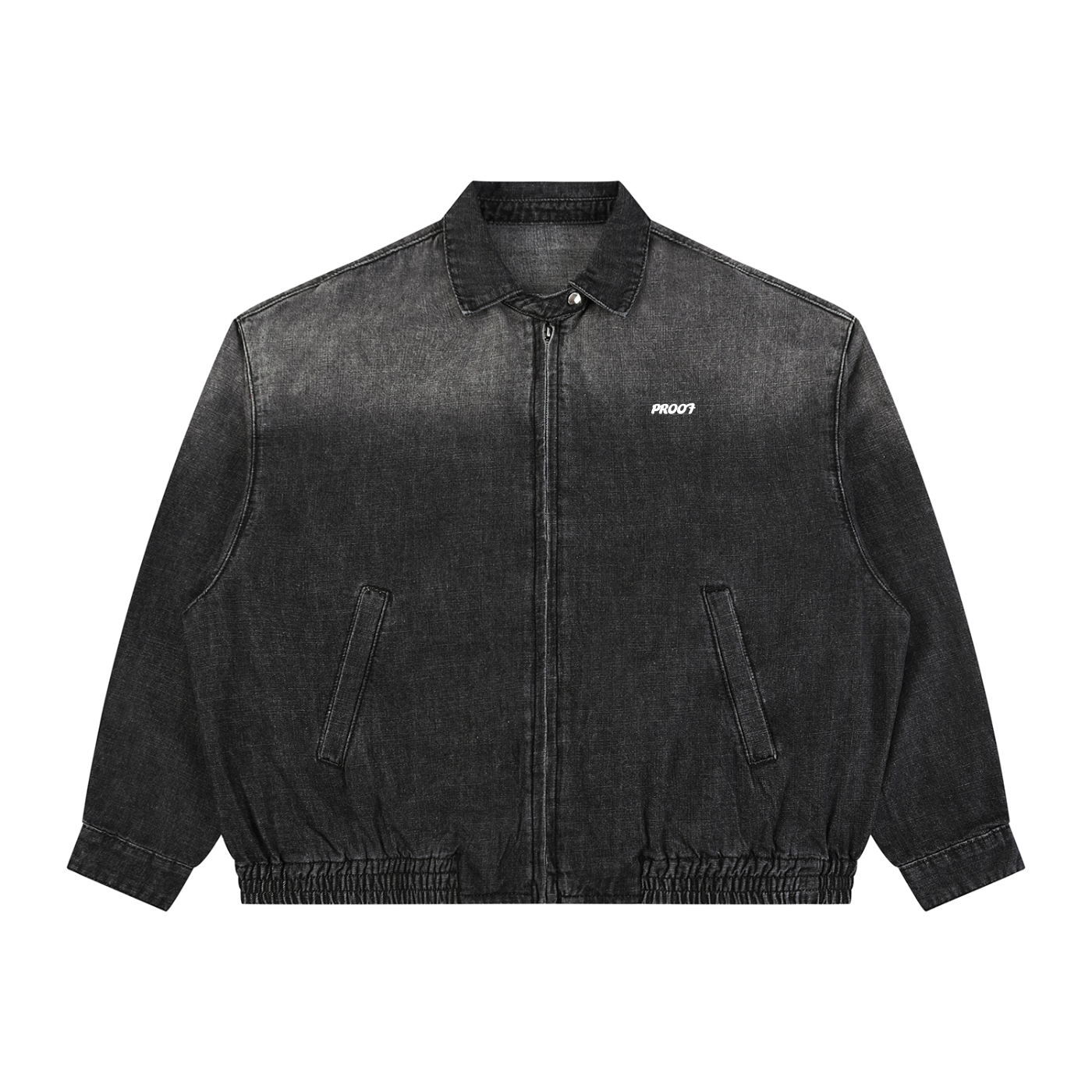 Vintage Wash Full-Zip Denim Jacket
