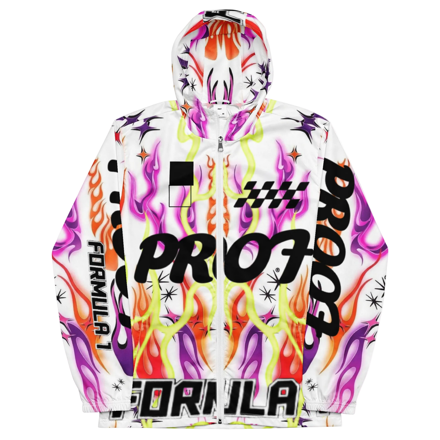 Race on windbreaker