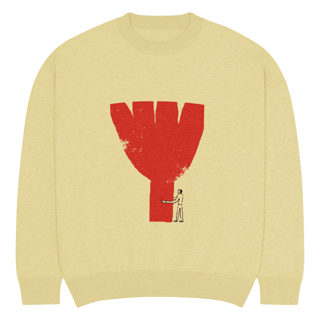 Relaxed fit knitted crew neck sweater