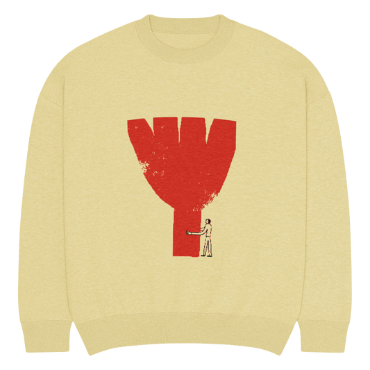 Relaxed fit knitted crew neck sweater