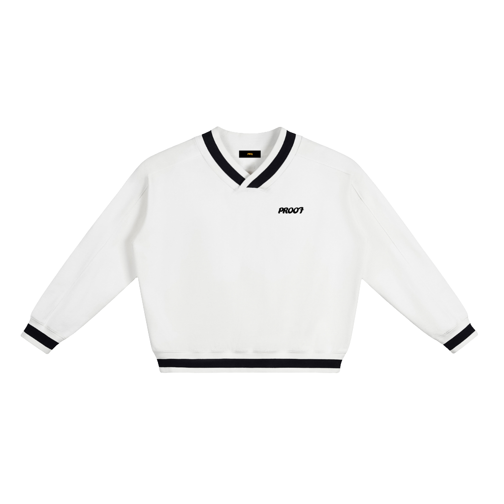 V-Neck Collar Boxy Sweatshirt